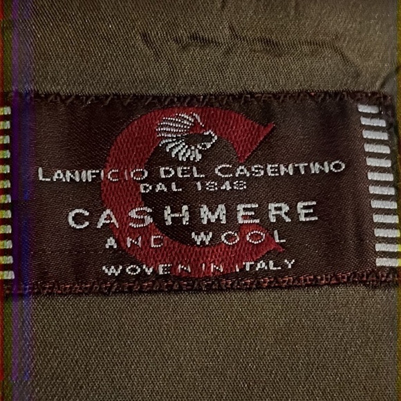 Men’s Baracuta Soft Italian Cashmere and Wool blend long coat green/brown Sz M - Picture 10 of 13